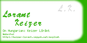lorant keizer business card